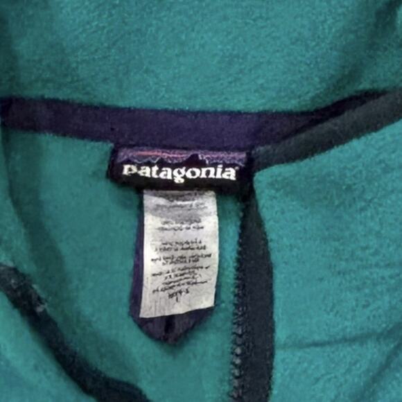 Patagonia Karstens Synchilla Fleece Vest Mens Teal Green Size Large Chest Pocket - Picture 3 of 7
